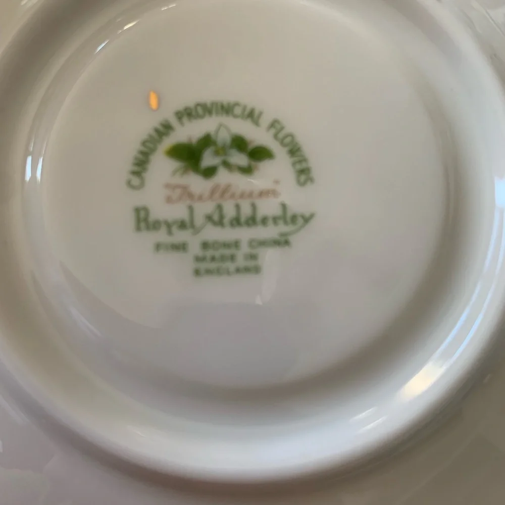 Vintage Floral Saucer with Gold Trim